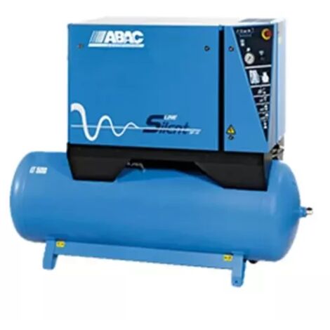 Abac – Compresseur d'air silencieux 500 litres 10 CV – Cylindres fonte – Débit 70 m³/h – Pression 10 bar – Alimentation 400V Tri