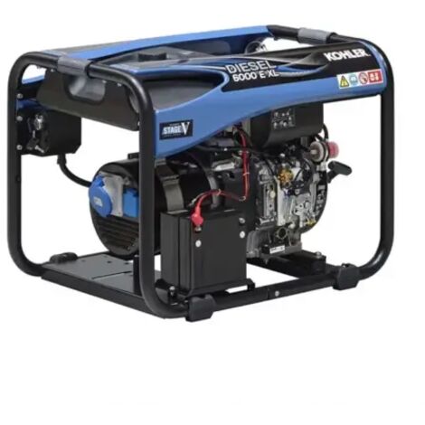 Sdmo – Groupe électrogène diesel monophasé 6,5 kVA – Démarrage électrique – Autonomie 13,3 heures – 108 dB(A) – Pour chantiers et secours