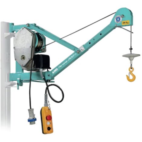 Imer – Treuil électrique 200 kg 220 Volts – Télécommande 1 m – Hauteur de levage 30 m – Câble acier 31 m – Moteur 0,75 kW