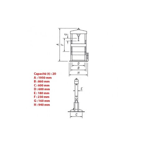 Presse hydraulique manuelle Fervi P001/12 capacité 12t