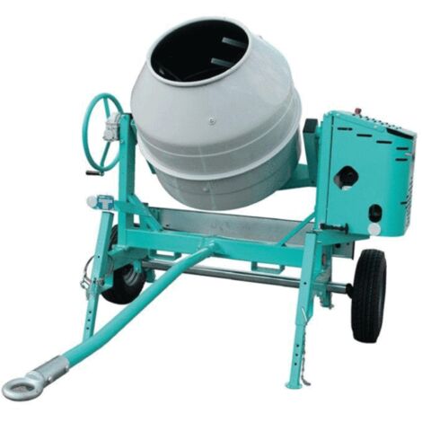 Imer – Bétonnière thermique tractable 235 litres – Moteur WORMS EX17 4,2 kW – Vitesse 24 Tr/min – Homologation routière européenne