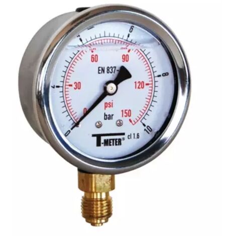 Manomètre inox à bain glycérine 0/16 Ø63 mm NUAIR (1/3)