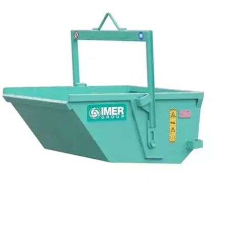 Imer – Benne à béton 500 litres – Capacité 1000 kg – Grutier unique pour chargement sécurisé – Version galvanisée pour chantiers humides