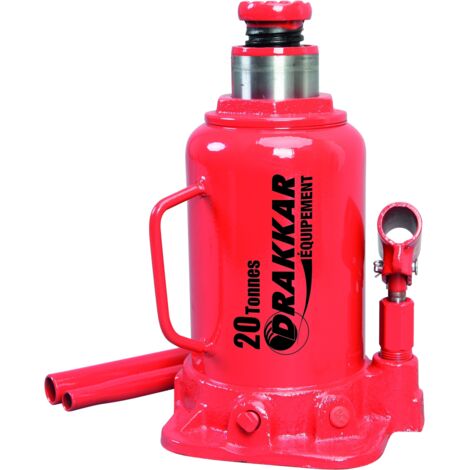 Drakkar Equipement – Cric bouteille hydraulique 20 tonnes – Construction en fonte – Valve de sécurité intégrée – Capacité de levage optimale (1/5)