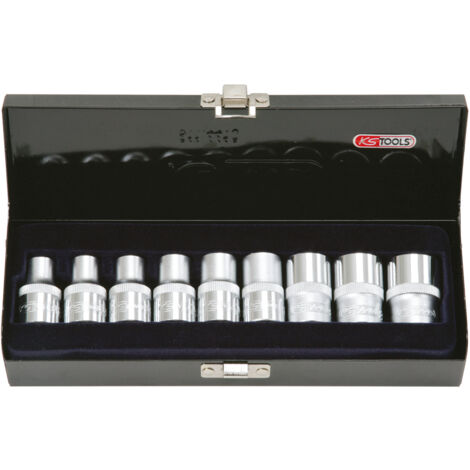 KS Tools - Coffret de 9 douilles TORX®, L.38 mm - 1/2'' - E10 à E24 - 922.1369 (1/2)