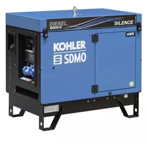 Sdmo – Groupe électrogène insonorisé diesel 4,9 kW – Moteur KOHLER KD15-440 C5 – Autonomie 22,5 h – Puissance sonore 63 dB(A) à 7 m