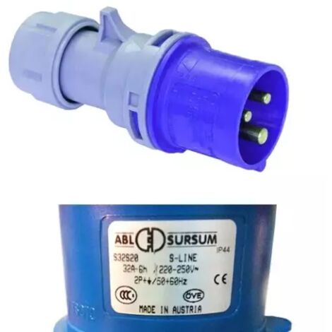 Prise male CEE 2 phases + terre 230V 32A (1/3)