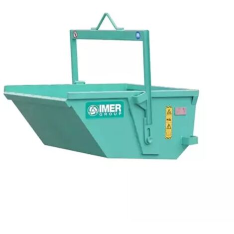 Imer – Benne à terre 300 litres – Capacité 600 kg – Gouvernail rabattable pour chargement sécurisé – Version galvanisée