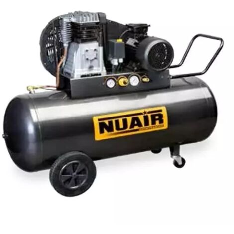Nu Air – Compresseur d'air à piston 200 litres – Moteur triphasé 4 CV – Débit 33 m³/h – Pression max 10 bar – Mobilité sur roues