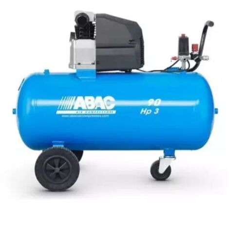 Abac – Compresseur d'air à piston 3 CV – Réservoir 90L – Débit 18,6 m3/h – Pression 10 bar – Moteur à entraînement direct (1/3)