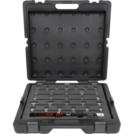 Kstools – Coffret clé dynamométrique 10-50 Nm 9x12 mm – 29 pièces – Pour mécanique – Tête de cliquet 3/8’’ – Applications variées
