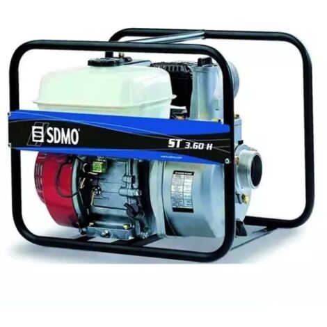 Sdmo – Motopompe essence 4 temps 54 m3/h – Débit 900 l/min – Hauteur d'élévation 26 m – Pour eaux claires – Moteur HONDA GX160
