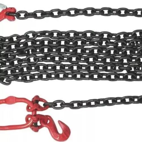 Sodise – Chaine de remorquage 5 mètres – Crochets pour véhicules poids lourds et 4x4 – Charge maximale 3 tonnes – Diamètre 10 mm – Poids 12,6 kg