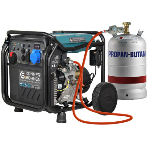 Könner & Söhnen – Générateur à essence-gaz inverter 8500W – Puissance nominale 8,0 kW – Démarrage électrique – Autonomie 20h – Niveau sonore 70 dB(A)
