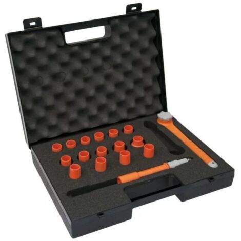 Jeu De Douilles 3/8" KS Tools, 1000 V, 16 Pièces, Avec Douilles (à Embout), Coffret