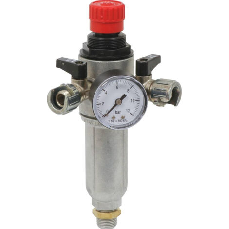 Sodise – Épurateur détendeur 1/4' – Filetage 3/8' M – Robinet quart de tour pour pression réglable – 10 bar maximum