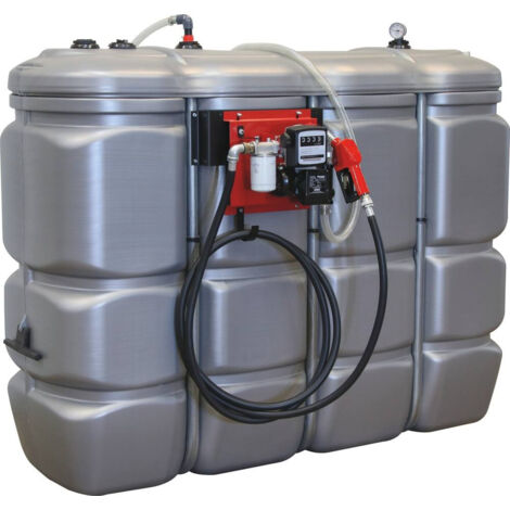 Drakkar Equipement – Cuve de distribution fuel 2000L double parois – PEHD résistant aux UV – Installation intérieure/extérieure – Pistolet à arrêt automatique