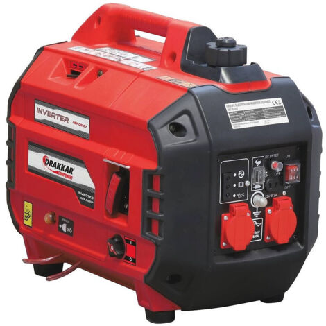 Drakkar Equipement – Groupe électrogène inverter 2000W à essence – Démarrage manuel – Autonomie 4-6h – Niveau sonore 93 dB – 2 prises 16A et 1 USB (1/2)