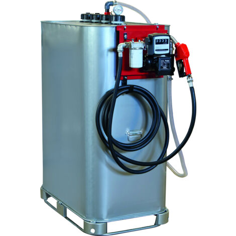 Drakkar Equipement – Cuve de stockage gasoil galvanisée double paroi 1000L – Conforme UN/ADR – Détecteur de fuite et jauge intégrés – Installation facile