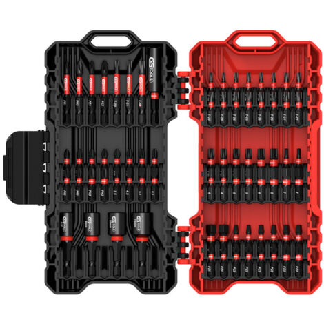 KS Tools - Coffret d'embouts de vissage à chocs - coffret d'embouts visseuse 1/4" - 76 pièces d'embouts de visseuse à chocs - 515.2302F