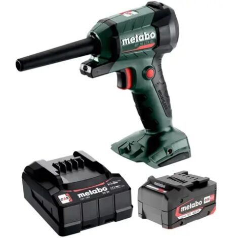 Metabo – Soufflette gonfleur 18V – Débit d'air 0,7 m³/min – Vitesse max 122 m/s – 3 buses incluses – Pour nettoyage et gonflage rapide