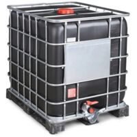 Renson – Cuve IBC 1000L noire anti-UV – Stockage eau – Empilable – Grillage acier galvanisé – Trou d'homme 150 mm – Dimensions 1200x1000x1170 mm