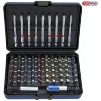 Kstools – Coffret de 71 embouts de vissage à code couleur – Porte-embouts magnétique 1/4’’ à verrouillage automatique – Pour visseuse professionnelle