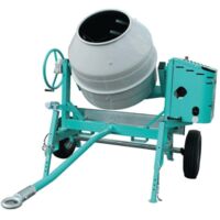 Imer – Bétonnière thermique tractable 345 litres – Moteur essence 4,2 kW – Homologation routière européenne – Pour chantiers humides