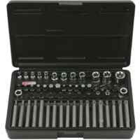 KS Tools - Coffret de douilles et douilles tournevis TORX® percé, 1/4''- 3/8"-1/2", 57 pièces - 922.4305