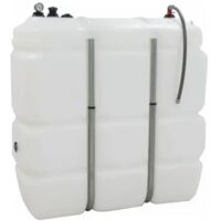 Sodise – Cuve de stockage gasoil PEHD 1500L double paroi – Pour intérieur sous abri UV – 2 poignées de transport – Renforts latéraux métalliques
