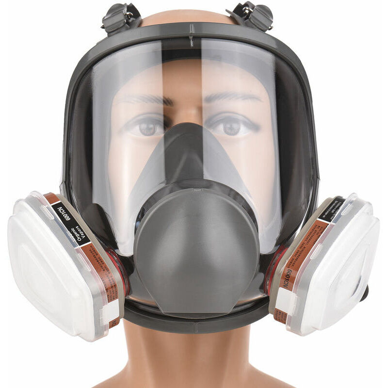 Masque respiratoire intégral avec filtre, couverture vapeur organique,  masque anti-buée, masque à gaz réutilisable pour peinture, pulvérisation