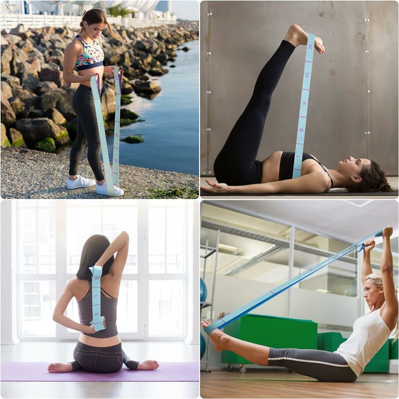 Sangle d'exercice, Yoga Stretch Bandes avec 11 Anneaux, Bandes