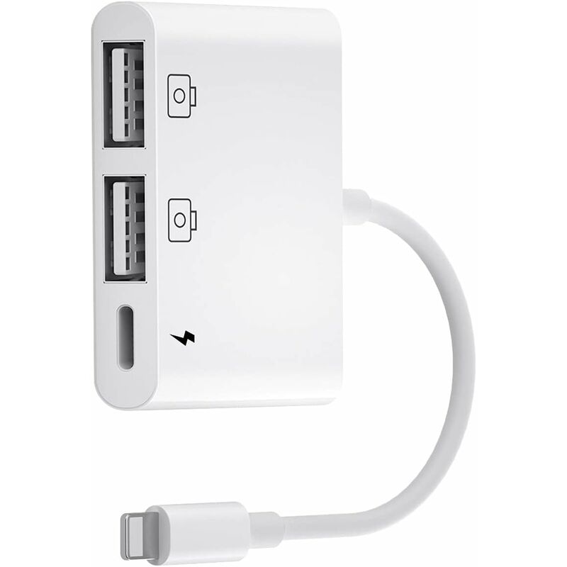 Adaptateur Caméra USB pour iPhone - 3 en 1, Compatible avec iPhone