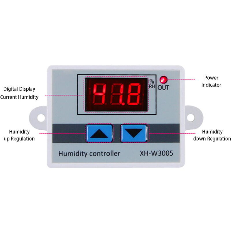 Contrôleur d'Humidité à Affichage Numérique - Interrupteur -  Humidification/Déshumidification - 220V