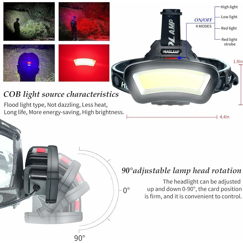 Achetez Mini Phare 350 Lumens Motion Capteur COB XPE LED LED USB