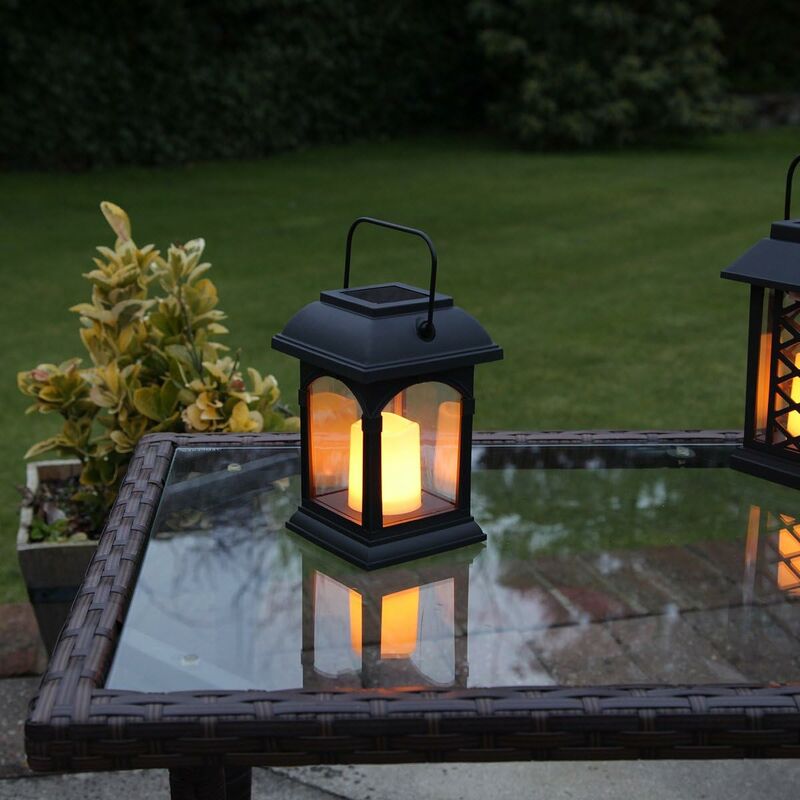 Lanternes Solaires Décoratives Extérieures - Noir Mat avec