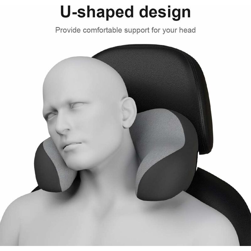 Soutien Nuque 360 Degrés Oreiller De Voyage Mémoire De Forme - Appui-tête 360° - Pour Avion, Voiture, Train - Avec Sac Accessoire Confort Transport