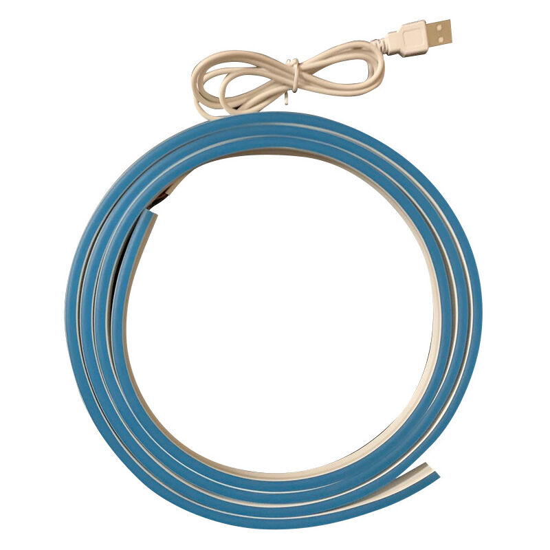 2M Voiture Bleu Intérieur LED Câble Flexible Fluo Bande Feu