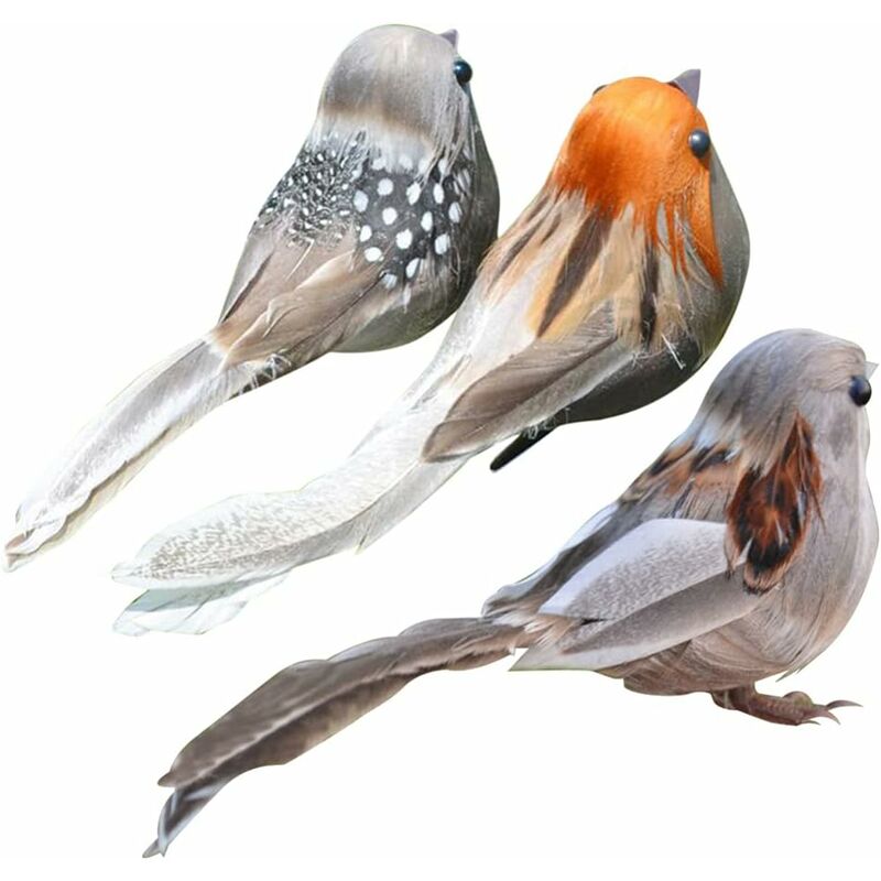 3pcs petits oiseaux pour l'artisanat ornement d'oiseau artificiel