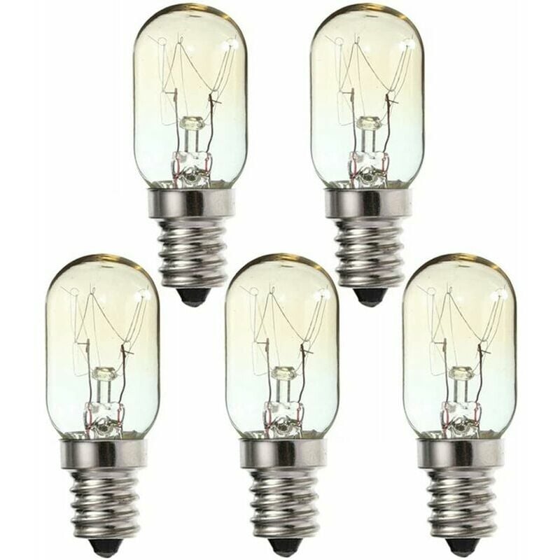 Lot de 5 ampoules LED E14 – 15 W 230 V E14 à vis, blanc chaud 2700 K,  convient pour les machines à coudre, ampoule de réfrigérateur Pygmy 15 W E14  T20