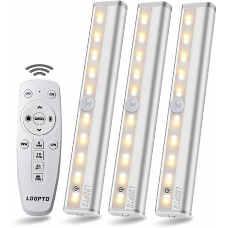 Lampe LED sans Fil 3 Packs avec Télécommande - Pour Chambres, Armoires,  Vitrines, Aucun Câblage Requis