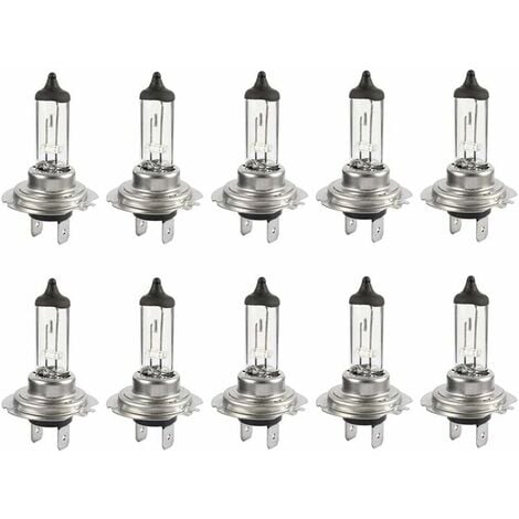 Lot de 10 Ampoules Halogènes LED 12V H7 55W - Longue Durée, Blanc, Feux de  Croisement pour