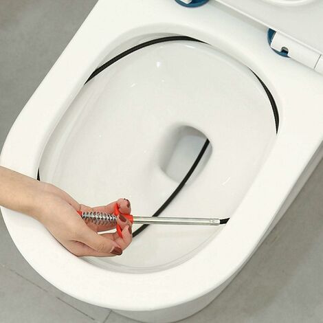 Serpent de Vidange Noir avec Poignées à Ressort - Outil de Nettoyage Multifonctionnel pour Toilettes, Drains de Sol et Éviers
