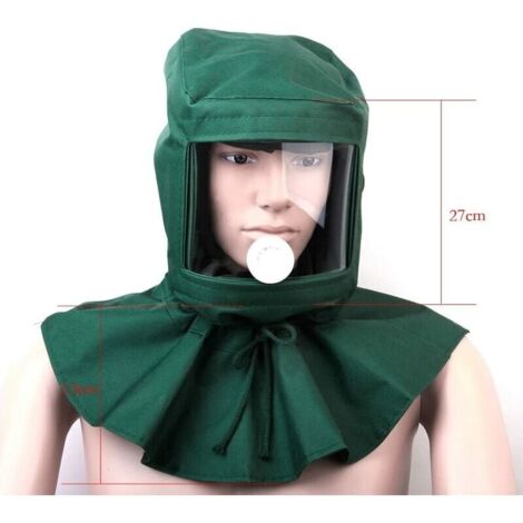 Capuchon de Capot de Sablage Masque D'équipement de Protection pour Sablage Châle en Toile Masque D'outil de Sablage au Vent Anti-poussière Protecteur de Cou Résistant à la Capuchon de Capot de Sablage Masque D'équipement de Protection pour Sablage Châle en Toile Masque D'outil de Sablage au Vent Anti-poussière Protecteur de Cou Résistant à la