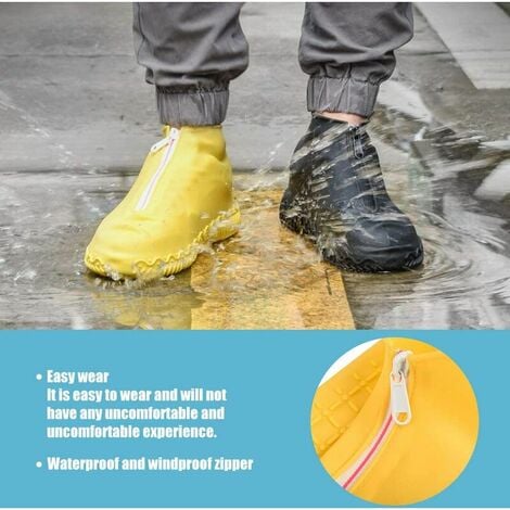 Couvre-chaussures imperméables en silicone - Pliable et réutilisable - Avec  fermeture éclair - Protège-chaussures de pluie pour