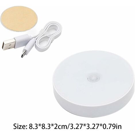 Capteur de Mouvement Lumière de Nuit LED, USB Rechargeable - Cabinet, Cadeau Chaud, Induction Corporelle