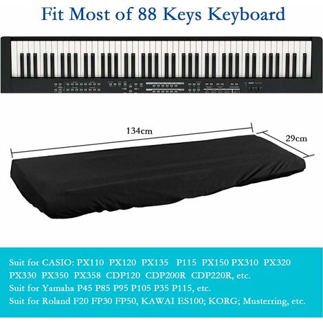 Housse anti-poussière pour clavier de Piano à 61 touches matériau en toile  résistant à l'eau accessoires de Piano électronique noir pliable 