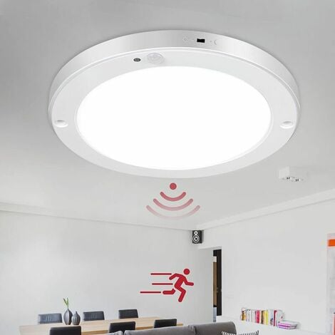 Plafonnier LED avec Détecteur de Mouvement - 18W 1200LM 4000K Blanc - 22cm  - 2 Modes - Idéal pour Salon, Chambre, Couloir