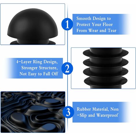 32pcs Patin Pied Chaise Tube Embout Tampon Capuchon Bouchon Protection  Plancher Meuble Forme U en Plastique Chaise Casquettes,Chaise Jambe Caps  Silicone Tube Pince (25mm,Schwarz) : : Bricolage