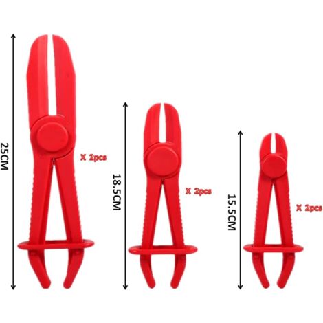 Lot De 6 Pinces De Serrage Tuyaux Nizirioo - Droit Et 90° Pour Carburant, Frein Et Refroidissement - Nylon Renforcé